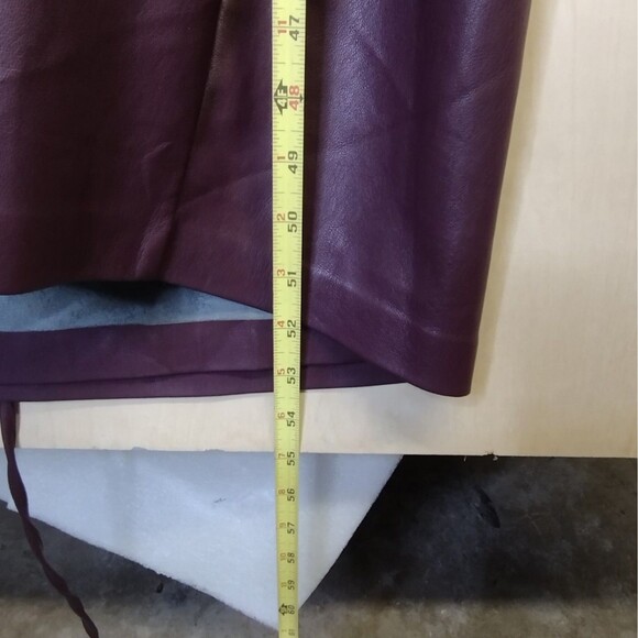 Eloquii belted vegan leather trench jacket coat in burgundy wine Plus size 28 - Picture 9 of 13